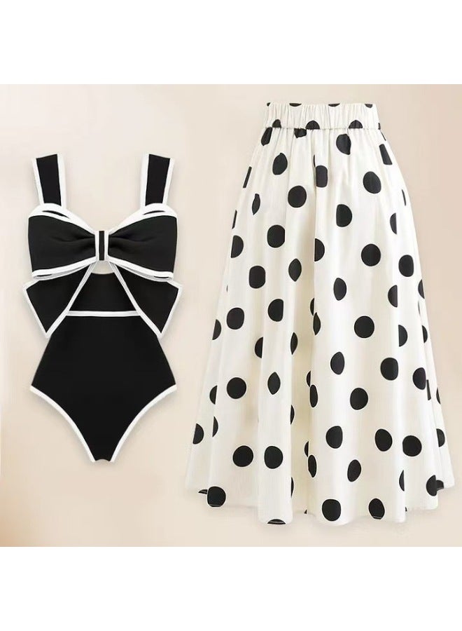 Generic And Bikini Two-piece Skirt Conservative One-piece Swimsuit Women's Wholesale-Color:Black Dress And Black Skirt Suit-Size:L  - Image 3