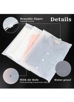 Muyixin 24 Packs Multi-size Travel Bags Large Clear Frosted Travel Packing Zip Lock Bags Pouch for Travel Clothes Shoes Cosmetics Suitcases  - Image 3