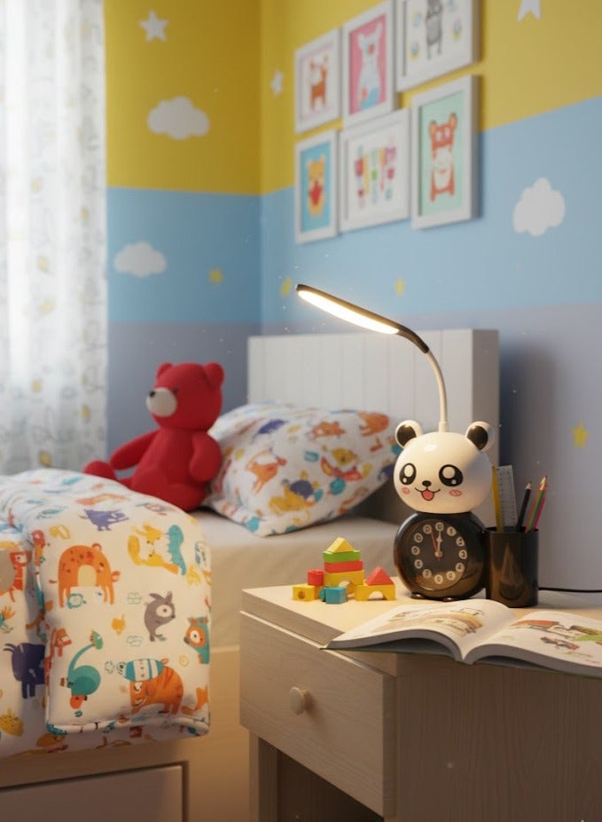 Rechargeable LED Bear-Shaped Table Lamp for Kids – with Digital Clock, Alarm, and Pencil Sharpener – Night Light for Study & Bedroom – Orange, Multicolor – Code 5235 - Image 5
