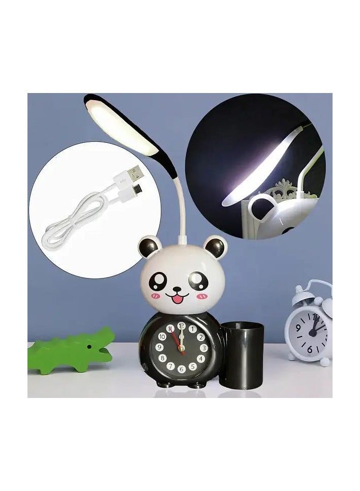Rechargeable LED Bear-Shaped Table Lamp for Kids – with Digital Clock, Alarm, and Pencil Sharpener – Night Light for Study & Bedroom – Orange, Multicolor – Code 5235 - Image 2