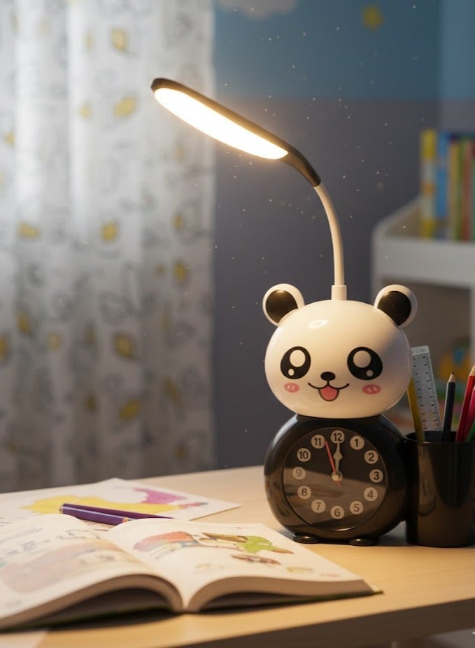 Rechargeable LED Bear-Shaped Table Lamp for Kids – with Digital Clock, Alarm, and Pencil Sharpener – Night Light for Study & Bedroom – Orange, Multicolor – Code 5235 - Image 1