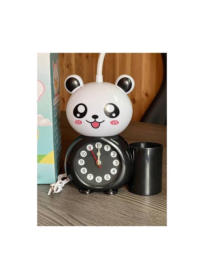 Rechargeable LED Bear-Shaped Table Lamp for Kids – with Digital Clock, Alarm, and Pencil Sharpener – Night Light for Study & Bedroom – Orange, Multicolor – Code 5235 - Image 3