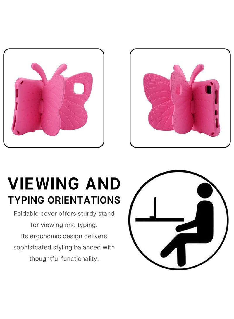 روك بو جراب iPad 10.2 اللوحي للأطفال iPad 10.2 7 8 9 حافظة فراشة مع مسند ضوء EVA Full Boby Drop واقٍ متين ومقاوم للصدمات ومقاوم للأطفال iPad 7 8 9 iPad 10.2 جراب كمبيوتر لوحي للأطفال كهدية للأطفال - Image 5