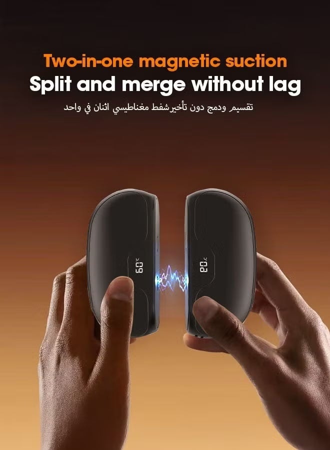 مدفأة يدوية قابلة لإعادة الشحن، 2 حزمة 5 ميللي أمبير/ساعة مدفأة يدوية كهرومغناطيسية مع 5 مستويات حرارة، مدفأة جيب متنقلة مع حرارة طويلة الأمد، علاج المدفأة، هدايا فكرة للشتاء، مثالية ل Raynauds، في الهواء الطل والتخييم. - Image 4