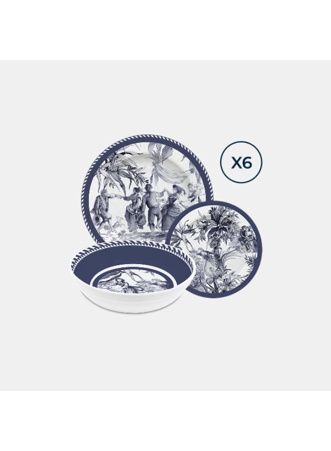 Baci milano Melamine Dinner Set 18 Pieces for 6 Persons – Versailles Collection, Unbreakable Plates and Bowls, Tableware, Dinnerware, Dining, Kitchen, Home, Gift, Italian Design by Baci Milano - Image 1