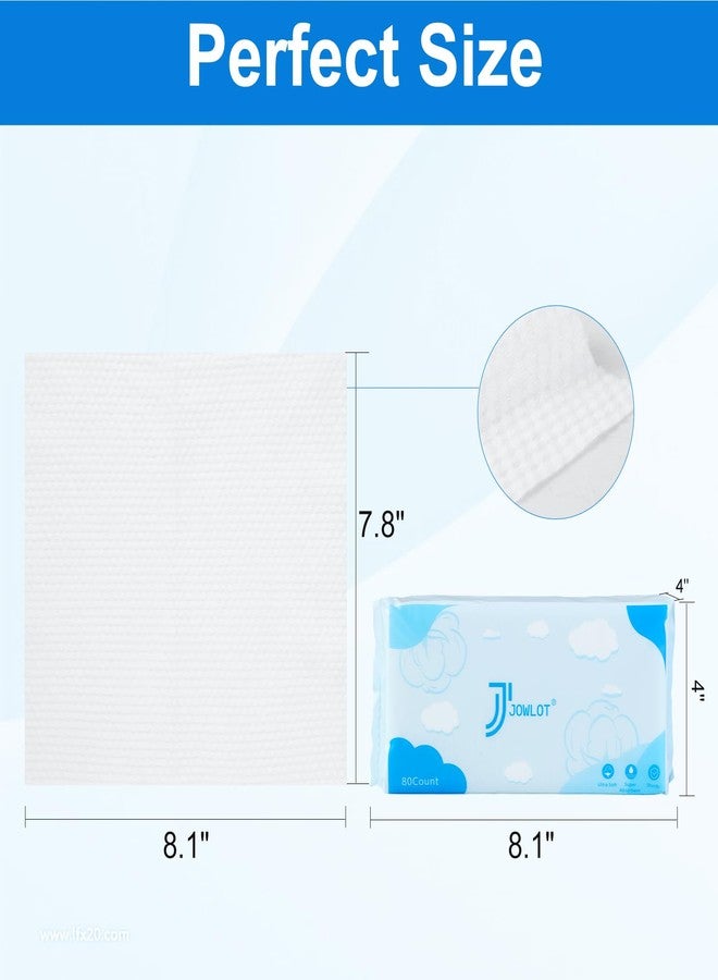 JOWLOT Disposable Face Towels, 480 Count Ultra Soft and Thick Cotton Facial Towels for Sensitive Skin, Dry Wipes Face Tissues Towelettes for Cleansing, Makeup Remover and Skincare - Image 2
