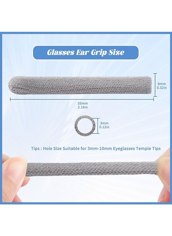 FASHION MANIA - 5 Pairs Glasses Ear Cushion, Soft Knitting Cotton Fabric Eyeglasses Temple Tips Sleeve, Anti-Slip Glasses Sleeves - Image 1