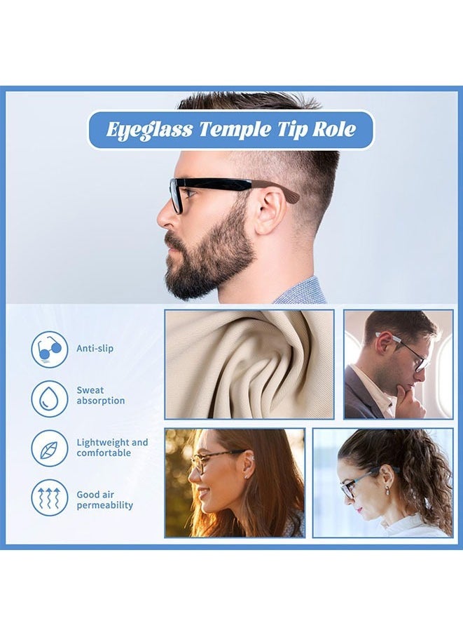 FASHION MANIA - 5 Pairs Glasses Ear Cushion, Soft Knitting Cotton Fabric Eyeglasses Temple Tips Sleeve, Anti-Slip Glasses Sleeves - Image 1