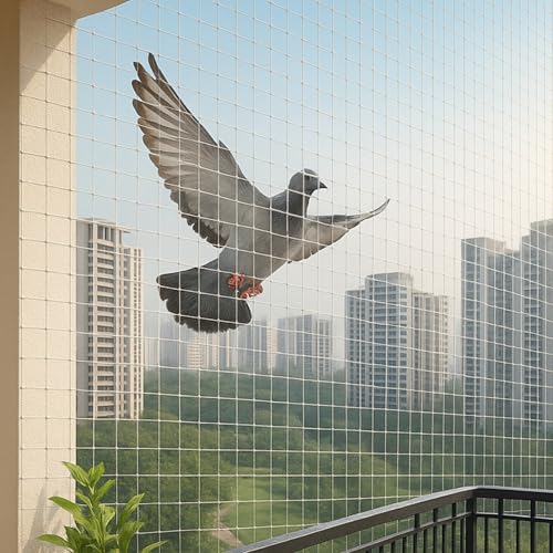 Zamia Anti Bird Net | 8x10 ft | White Mesh Pigeon Net for Balcony & Terrace | Windows & AC Protection - Image 1