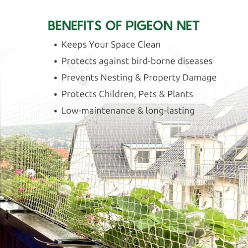 Zamia Anti Bird Net | 8x10 ft | White Mesh Pigeon Net for Balcony & Terrace | Windows & AC Protection - Image 2
