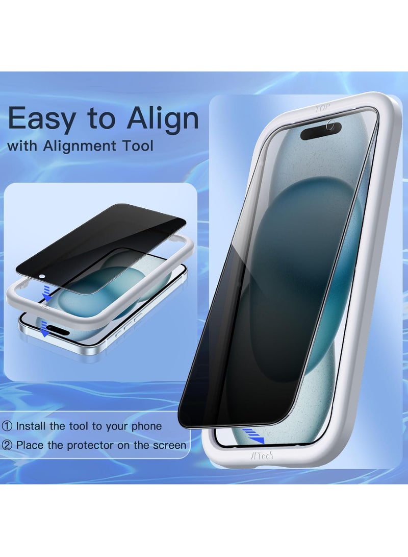 Rock Pow iPhone 15 Plus Privacy Screen Protector Anti-Spy Tempered Glass Film 9H Hardness Scratch Resistant Bubble Free Anti Spy Tempered Glass - Image 4