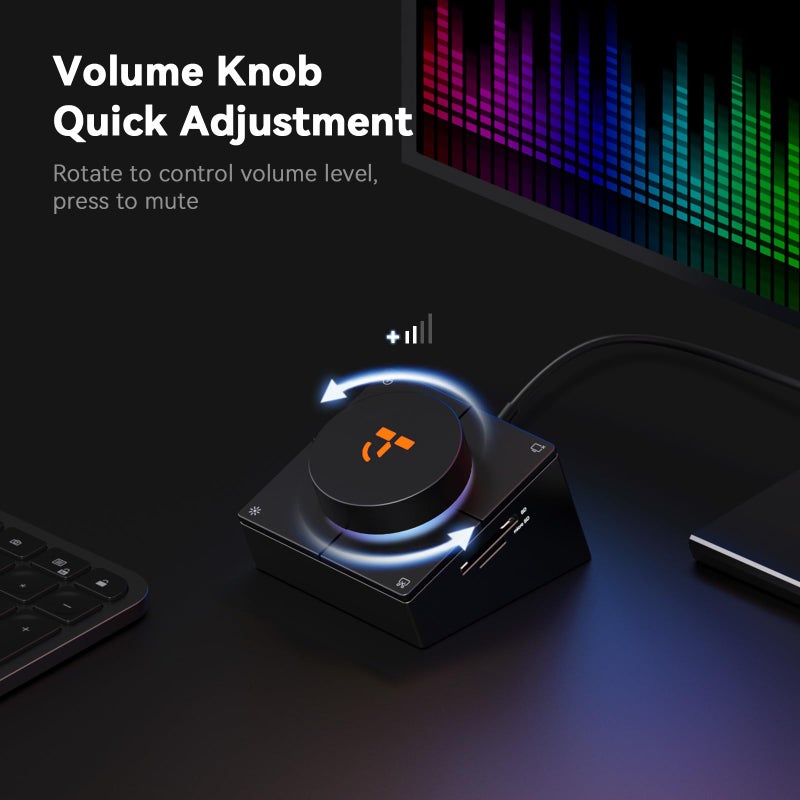 TobenONE 10-in-1 Shortcut-Key Docking Station with 4 Shortcut Button and Volume Knob, USB C Dock with 4K@60Hz HDMI, 100W PD, 3 USB, Ethernet, Audio, SD/microSD for MacBook, Windows, Chrome, Mac mini - Image 4