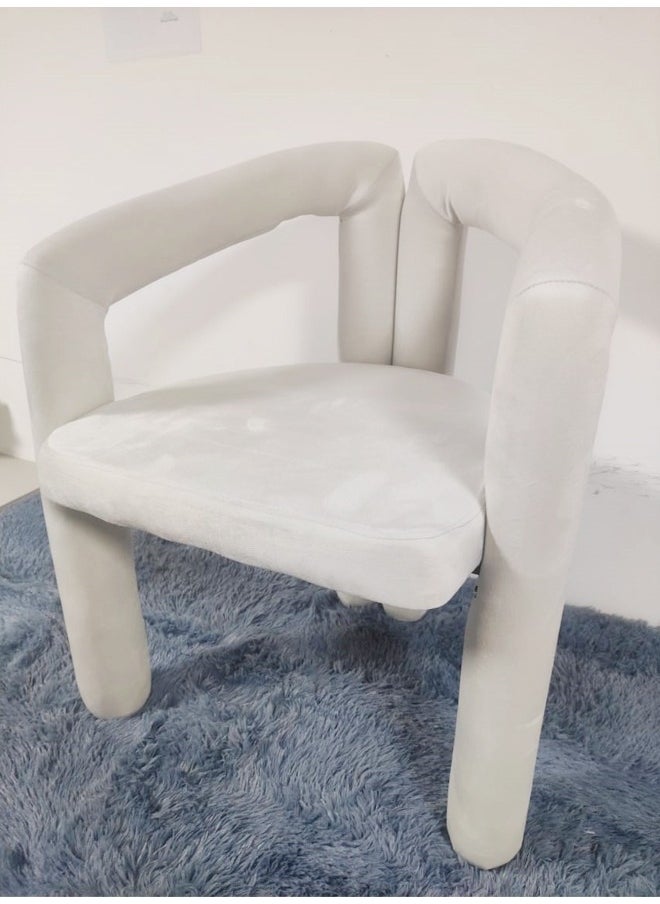 C&C Home - Modern Minimalist Design Single Sofa Comfy Fluffy Vanity Chair Elegant Furry Makeup Desk Chairs for Bedroom Living Room 61x56x78 Centimeter - Image 1