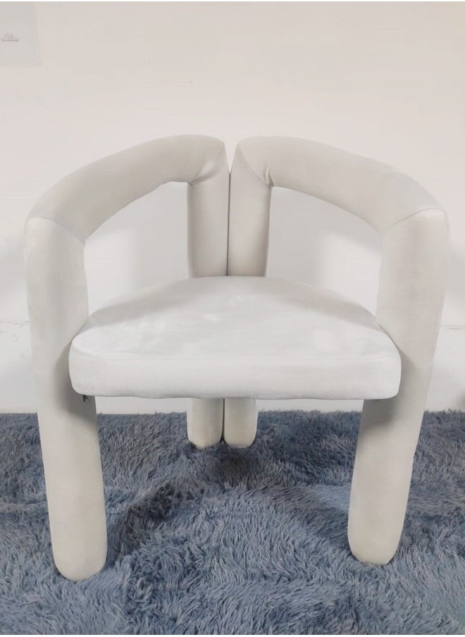 C&C Home - Modern Minimalist Design Single Sofa Comfy Fluffy Vanity Chair Elegant Furry Makeup Desk Chairs for Bedroom Living Room 61x56x78 Centimeter - Image 1