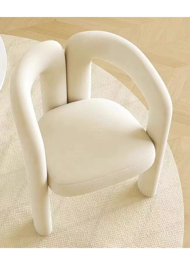 C&C Home - Modern Minimalist Design Single Sofa Comfy Fluffy Vanity Chair Elegant Furry Makeup Desk Chairs for Bedroom Living Room 61x56x78 Centimeter - Image 1