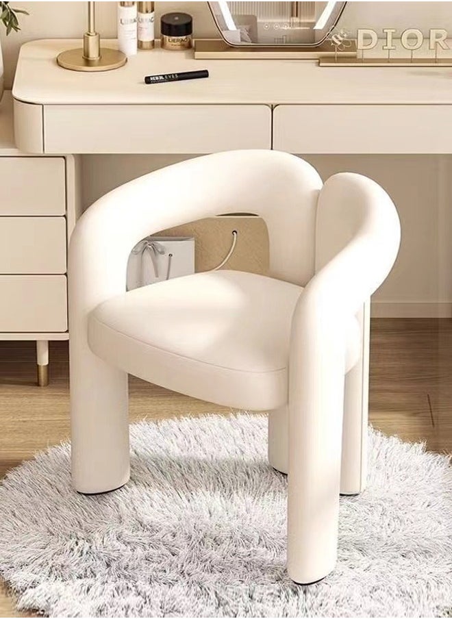 C&C Home - Modern Minimalist Design Single Sofa Comfy Fluffy Vanity Chair Elegant Furry Makeup Desk Chairs for Bedroom Living Room 61x56x78 Centimeter - Image 1