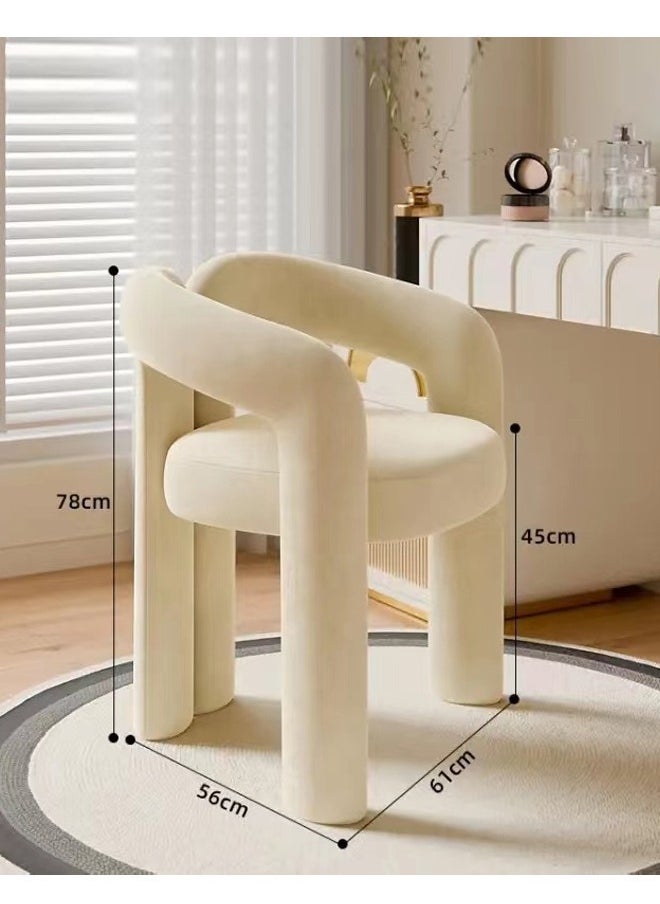 C&C Home - Modern Minimalist Design Single Sofa Comfy Fluffy Vanity Chair Elegant Furry Makeup Desk Chairs for Bedroom Living Room 61x56x78 Centimeter - Image 1