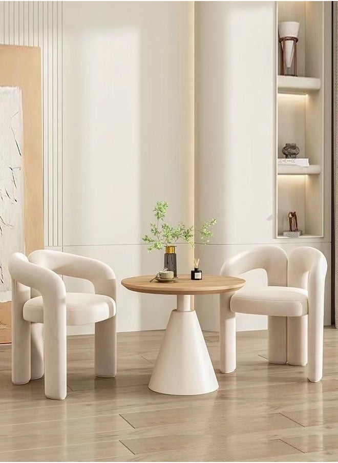 C&C Home - Modern Minimalist Design Single Sofa Comfy Fluffy Vanity Chair Elegant Furry Makeup Desk Chairs for Bedroom Living Room 61x56x78 Centimeter - Image 1