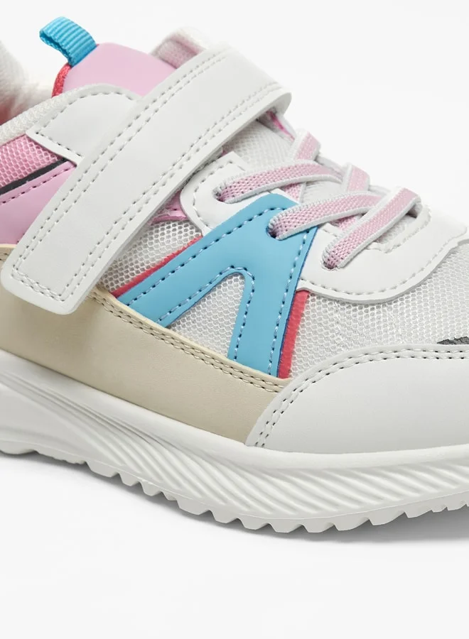 Flora Bella By Shoexpress Panelled Sneakers with Hook and Loop Closure