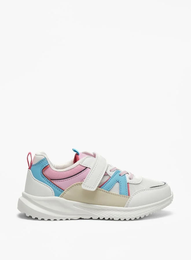 Flora Bella By Shoexpress Panelled Sneakers with Hook and Loop Closure