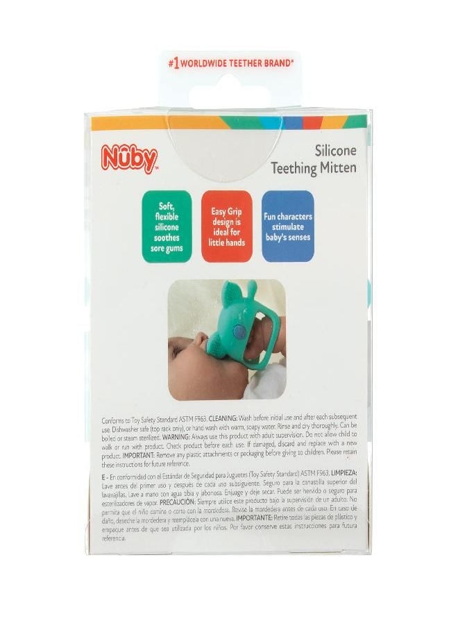 Nuby Nuby Silicone Wrist Grip Teething Mitten - 3+ Months, Hippo  - Image 4