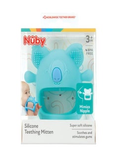 Nuby Nuby Silicone Wrist Grip Teething Mitten - 3+ Months, Hippo  - Image 3