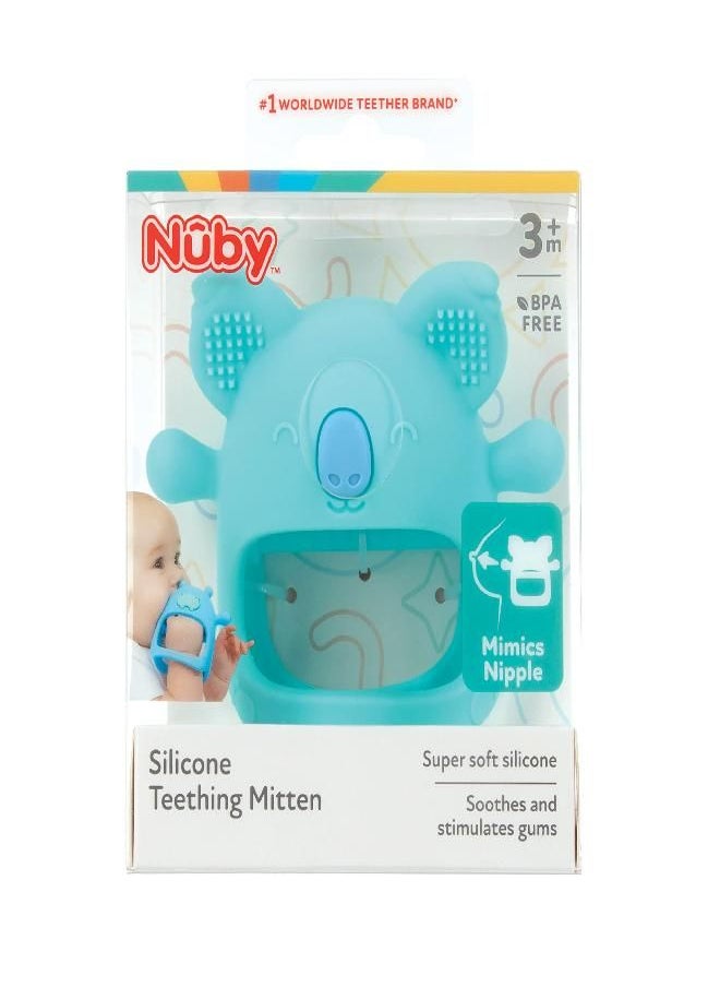 Nuby Nuby Silicone Wrist Grip Teething Mitten - 3+ Months, Hippo  - Image 3