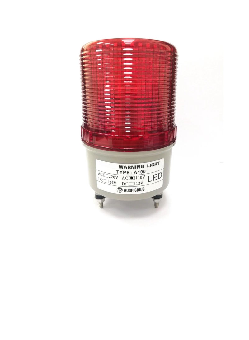 LED Rotating Beacon Light Red Color Screw Mount A100R Auspicious 220 VAC  - Image 3