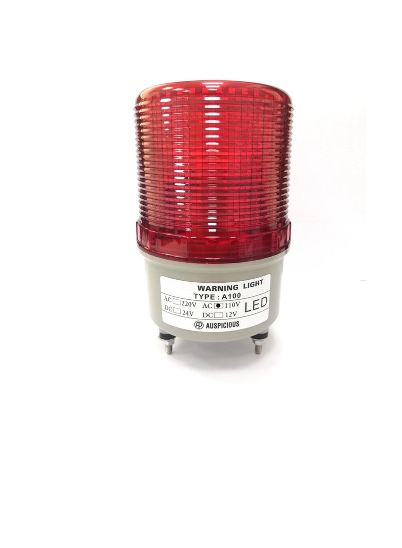 LED Rotating Beacon Light Red Color Screw Mount A100R Auspicious 220 VAC  - Image 1