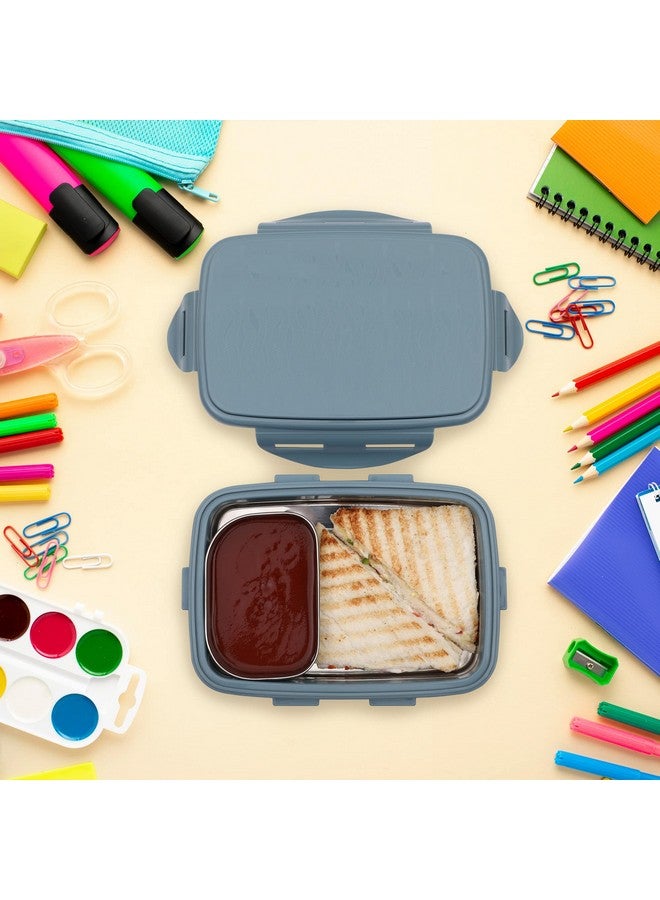 JAYPEE Stainless Steel Insulated Lunch Box Wavesteel Sr. Peacock Plum, 600 ml, Airtight Tiffin Box for School Kids |Spillproof with Silicon Seal |Food Grade | BPA Free - Image 2