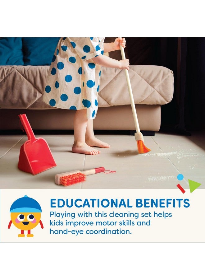 باتات مجموعة تنظيف للأطفال، ألعاب تنظيف للأطفال الصغار، مجموعة لعب تظاهرية للأطفال، مكنسة، ممسحة، فرشاة، مجرفة، منفضة تنظيف ومسح 2 سنة + - Image 3
