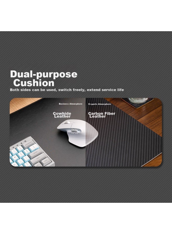 Lesailes Feidun Lesailes Carbon Fiber Texture Leather Mouse Pad Extra Large Size Office Computer Keyboard Waterproof Non-slip Home Desk Pad Black 1000*500*2mm - Image 3