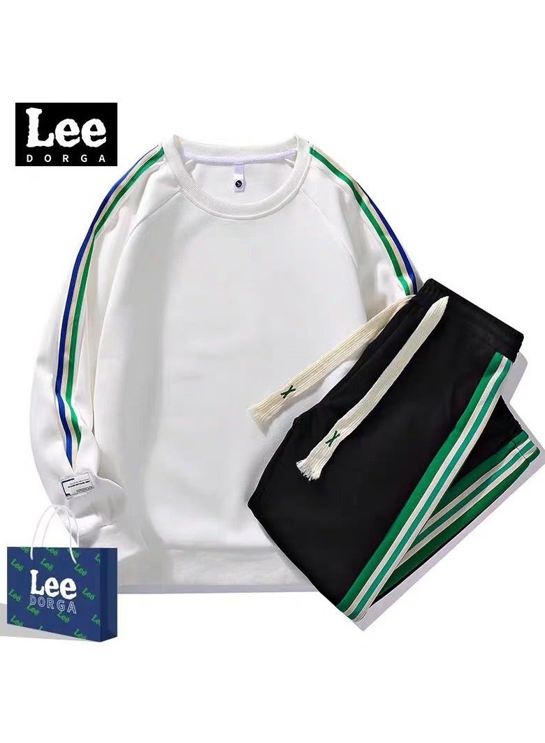LEE Sweatshirt Set Loose Collar Long Sleeve Casual Sports Two Piece Set 
