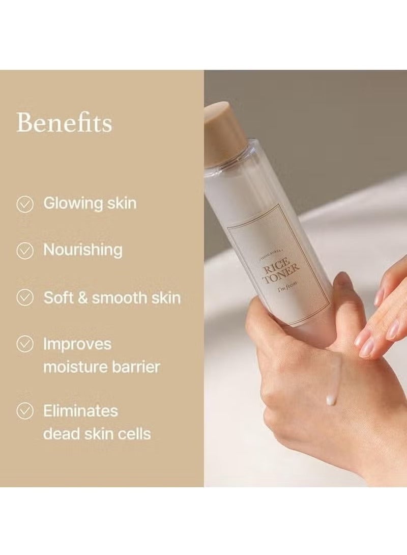 I'M FROM Rice Toner, Milky Toner for Glowing Skin, 77.78% Korean Rice, Glow Essence with Niacinamide, Hydrating for Sensitive, Dry, Dull, Combination Skin, Vegan, Fragrance Free, Glass Skin 150ml - Image 4