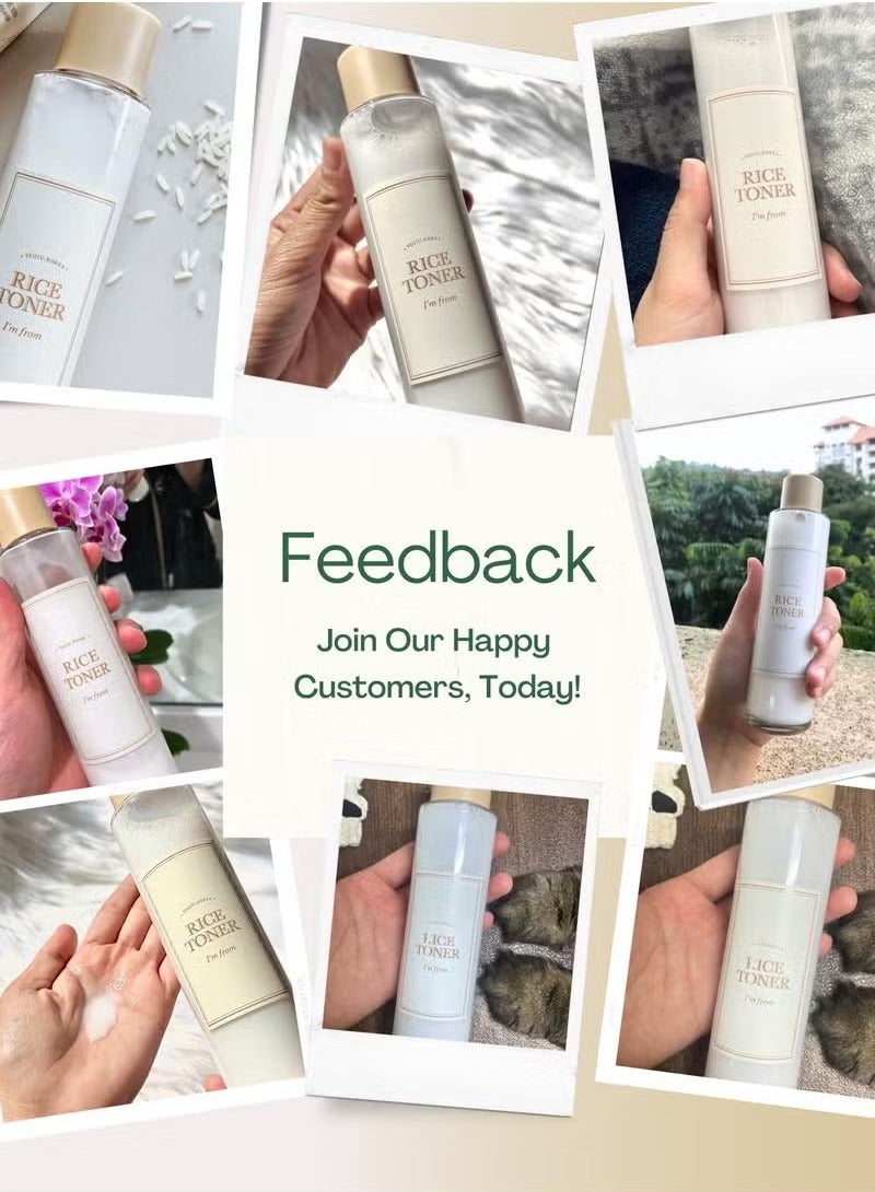 I'M FROM Rice Toner, Milky Toner for Glowing Skin, 77.78% Korean Rice, Glow Essence with Niacinamide, Hydrating for Sensitive, Dry, Dull, Combination Skin, Vegan, Fragrance Free, Glass Skin 150ml - Image 3