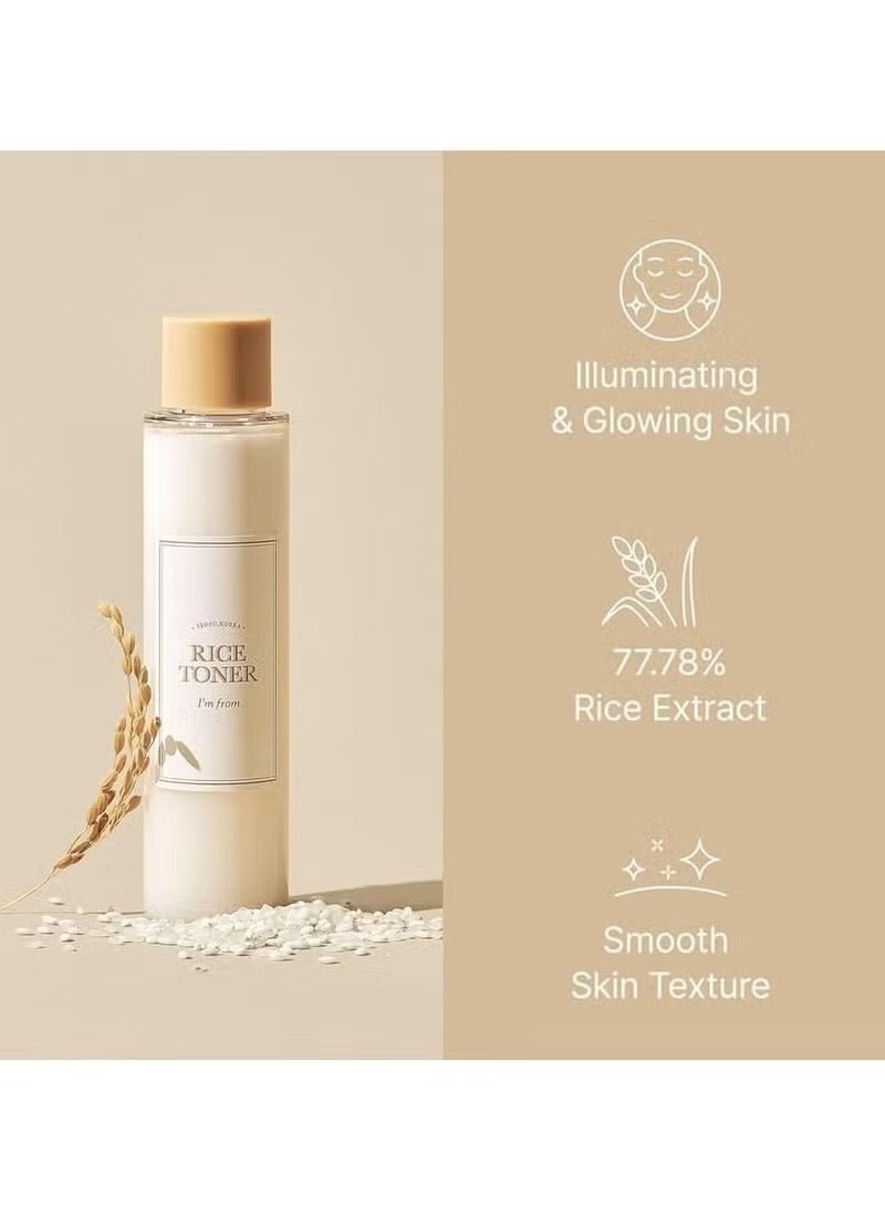 I'M FROM Rice Toner, Milky Toner for Glowing Skin, 77.78% Korean Rice, Glow Essence with Niacinamide, Hydrating for Sensitive, Dry, Dull, Combination Skin, Vegan, Fragrance Free, Glass Skin 150ml - Image 5
