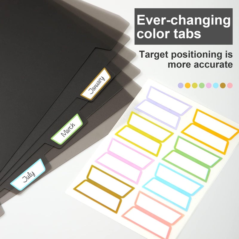 Yoment Discbound Notebook Customizable Spiral Journal Refillable 5 Subject Notebook with Removable Pages 120 Wide Ruled Disc Planner with 6 Binder Dividers & 16 Tabs for Work Meeting School, Black - Image 4