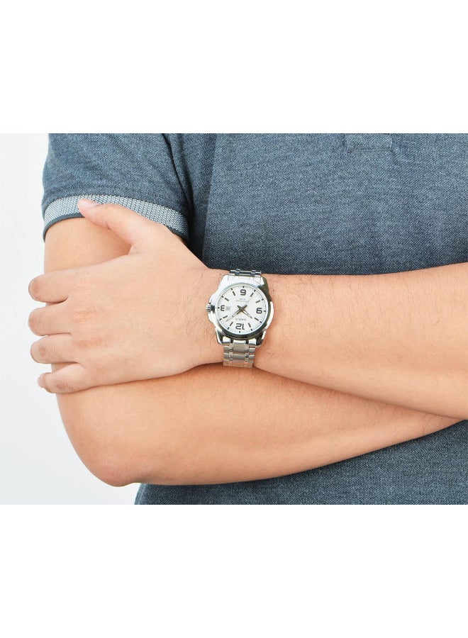 CASIO Men Stainless Steel Analog Quartz Watch MTP-1314D-7AVDF - 45 mm - Silver - Image 3