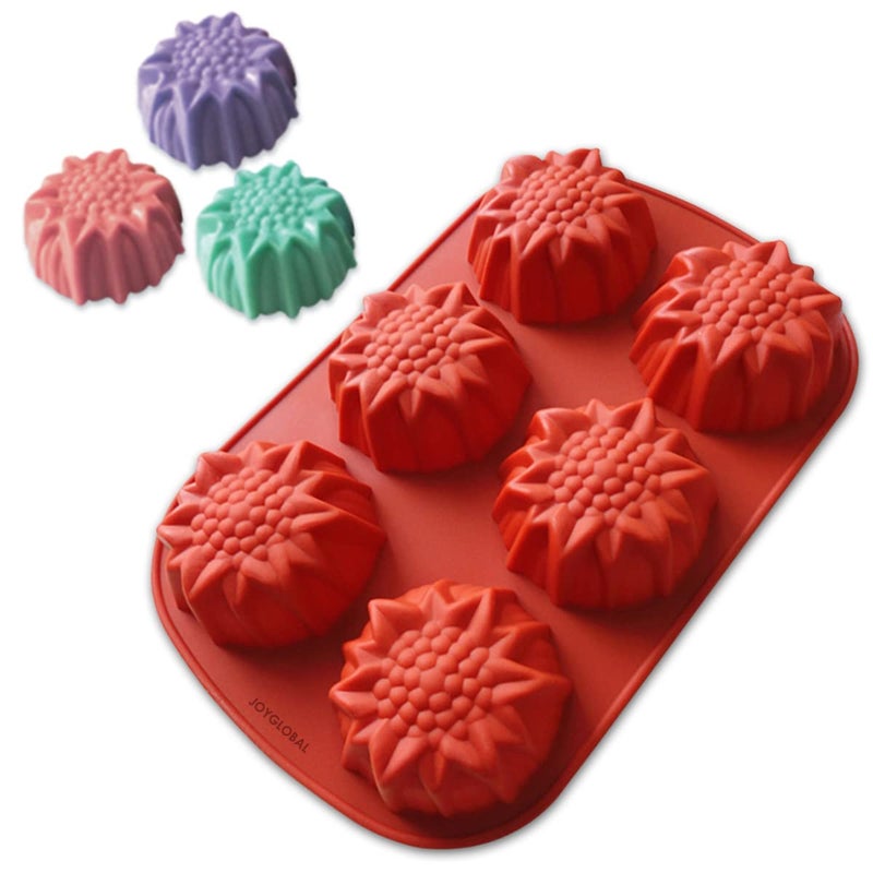 JoyGlobal 6 Cavity Sunflower Silicone All Purpose Mould Output Weight Approx 7580 Grams - Image 1