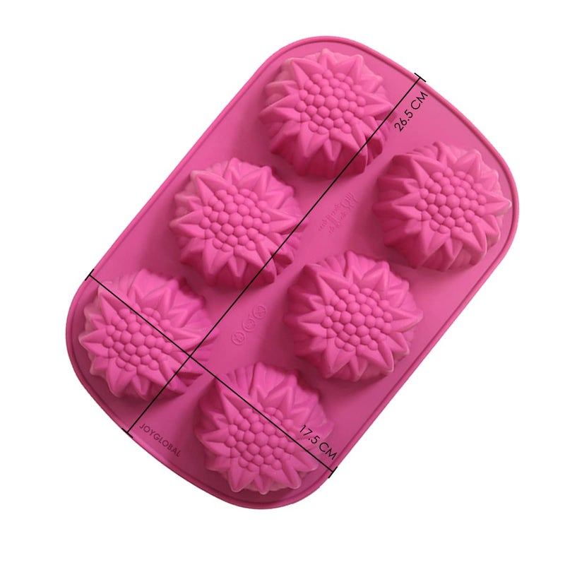 JoyGlobal 6 Cavity Sunflower Silicone All Purpose Mould Output Weight Approx 7580 Grams - Image 5