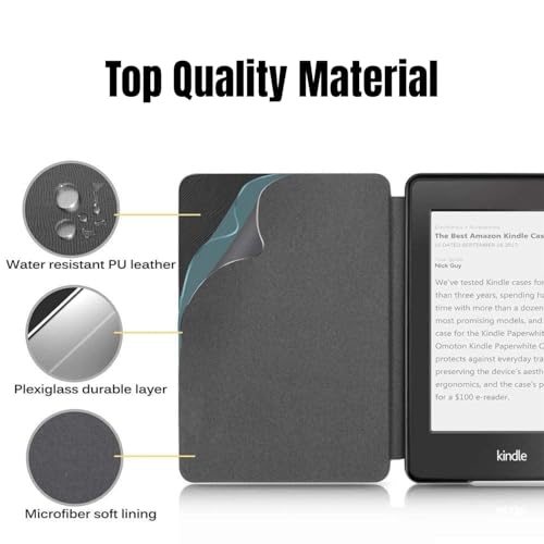 MOCA Kindle Paperwhite 12th Gen 7" (2024) & Kindle Colorsoft 7" (2025) Case – Leather, Slim Fit, Auto Sleep/Wake, Magnetic Closure, Durable, Lightweight (Grey) - Image 5