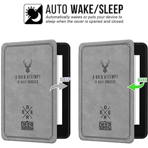 MOCA Kindle Paperwhite 12th Gen 7" (2024) & Kindle Colorsoft 7" (2025) Case – Leather, Slim Fit, Auto Sleep/Wake, Magnetic Closure, Durable, Lightweight (Grey) - Image 2