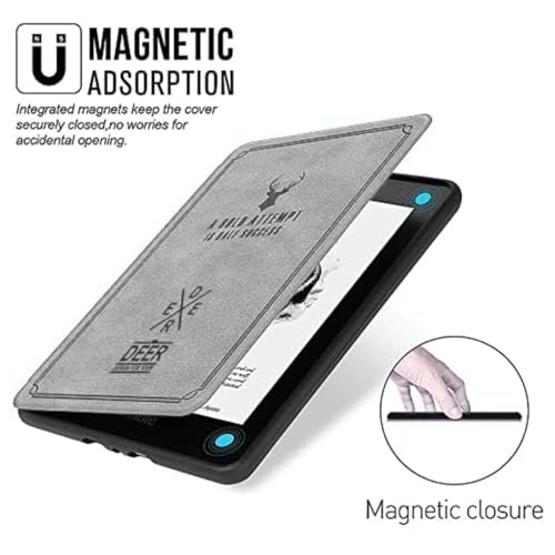 MOCA Kindle Paperwhite 12th Gen 7" (2024) & Kindle Colorsoft 7" (2025) Case – Leather, Slim Fit, Auto Sleep/Wake, Magnetic Closure, Durable, Lightweight (Grey) - Image 3