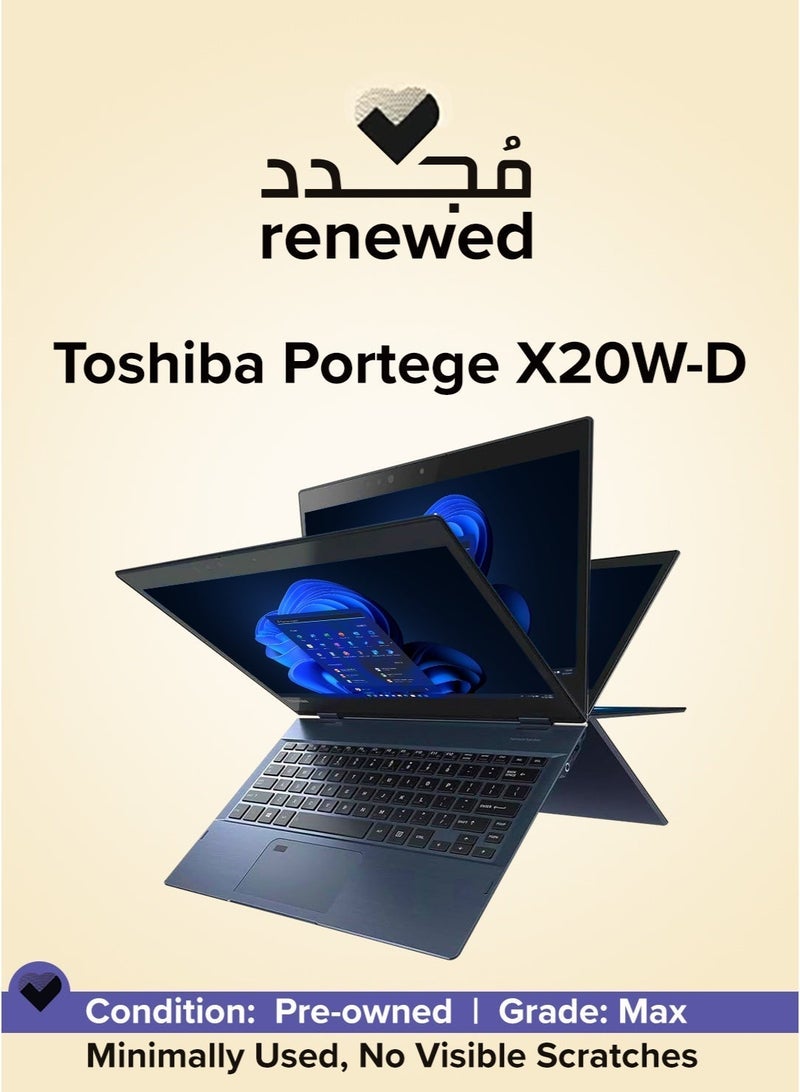 Toshiba Renewed - Portege X20W-D ,Intel Core i5-7200U , Ram 8GB DDR3 , 256GB SSD 2.5 ,Intel HD Graphics 620 , 12.5 inch FHD LED-IPS TouchScreen x360° English/Arabic Onyx Blue Metallic - Image 1
