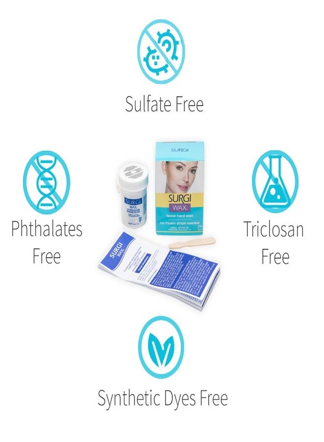 Surgiwax Microwaveable Facial Hair Removal Wax, Hard Wax Kit - Stripless Hair Removal for Face, & Upper Lip, At-Home Waxing Kit for Women, 1 oz, 2 Pack - Image 5