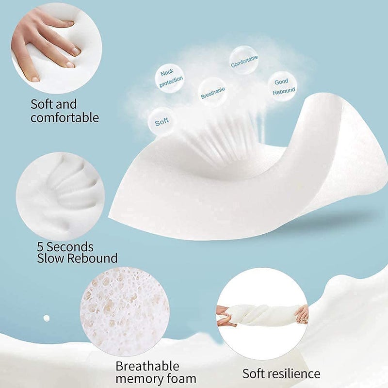 DIOXIT DIOXIT Memory Foam Pillows Contour Medical Pillows for Neck Pain and Side Sleeper UltraComfortable Slow Rebound Cooling Memory Foam Pillow for All Sleeper Types - Image 3