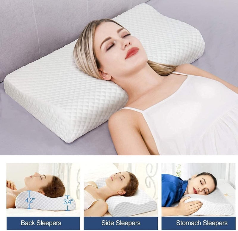 DIOXIT DIOXIT Memory Foam Pillows Contour Medical Pillows for Neck Pain and Side Sleeper UltraComfortable Slow Rebound Cooling Memory Foam Pillow for All Sleeper Types - Image 5