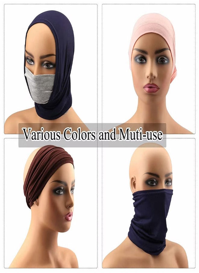 AEENAA - 12-Pieces Hijab Undercap Scarf for Women Men Turban Head Wraps Solid Color Tube Unisex - Image 1