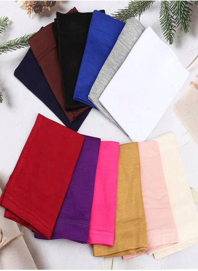 AEENAA - 12-Pieces Hijab Undercap Scarf for Women Men Turban Head Wraps Solid Color Tube Unisex - Image 1