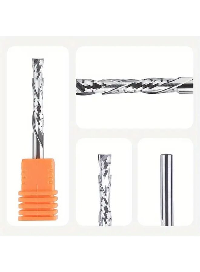 قطعتان من قاطعة الطحن الحلزونية 4 مم، قاطعة ضغط طحن بطول قطع 25 مم، كربيد صلب - Image 4